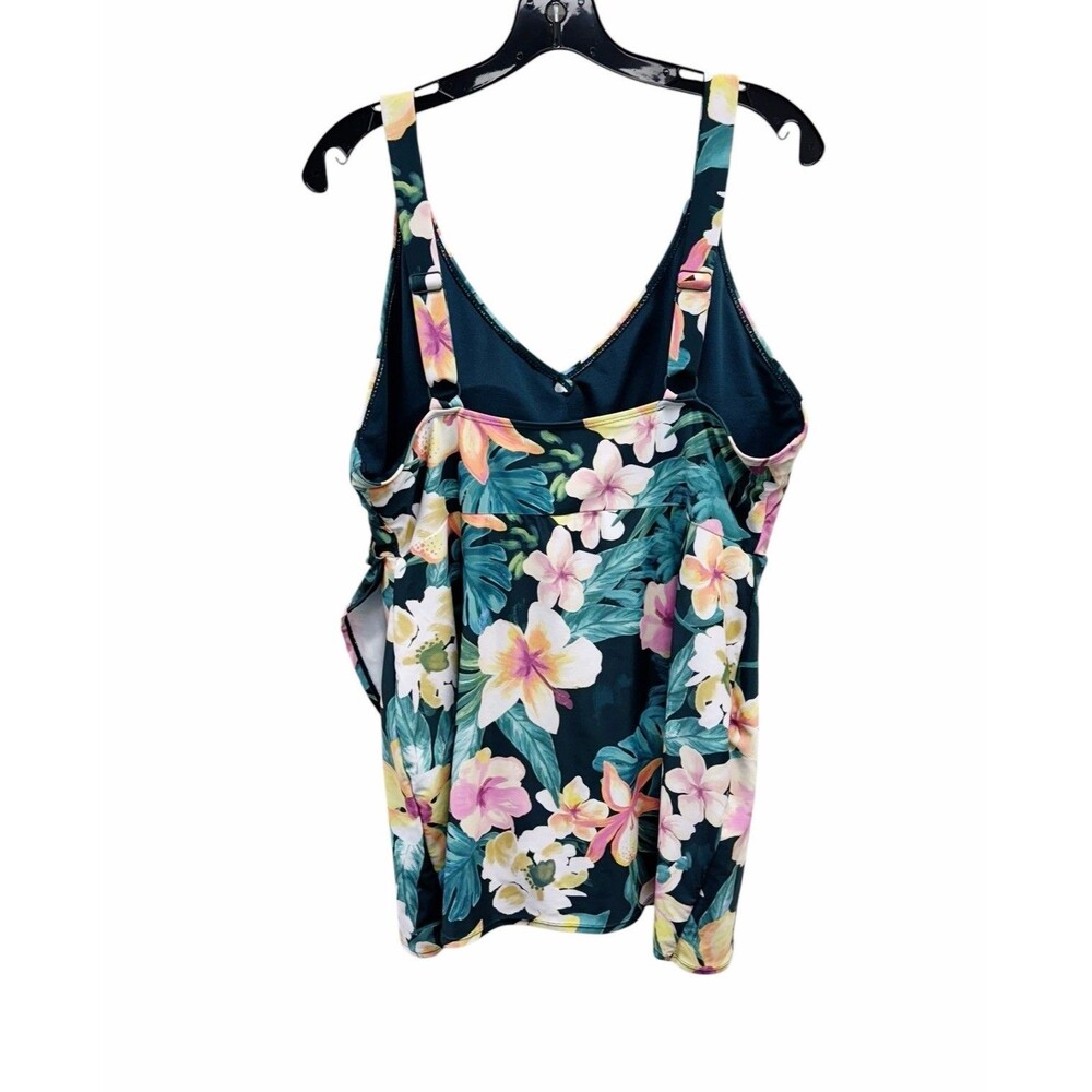 Caribbean‎ Joe Co. Floral Tropical Hawaiian One-Piece Swimsuit Swim-dress NWT - Picture 2 of 11